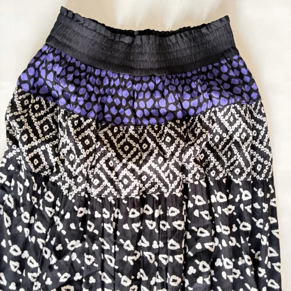 VTG Carole Little x Saint Tropez West Women Skirt 8 Whimsigoth Witchy Broomstick